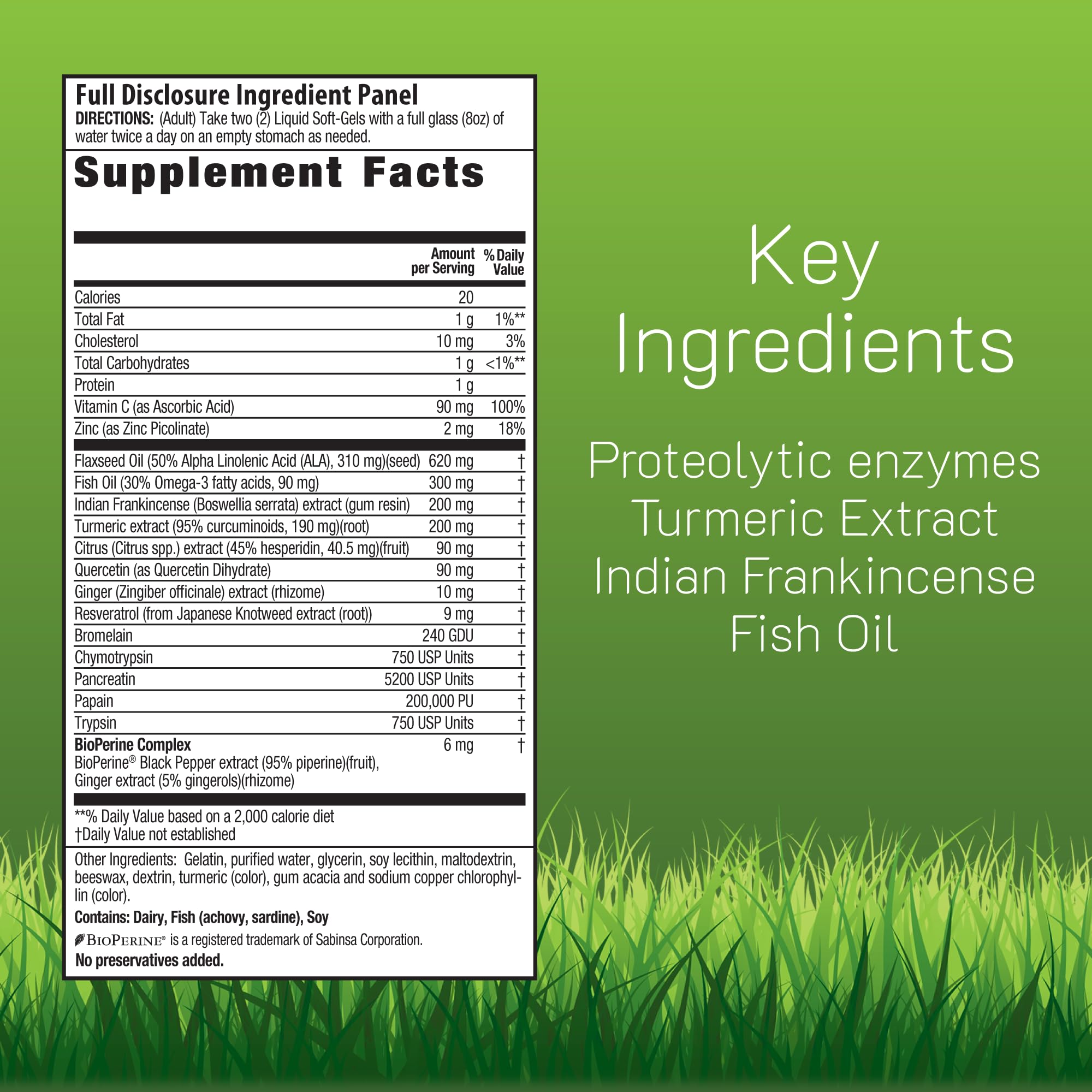 Inflamma-Less cápsulas líquidas fáciles de tragar para uso diario