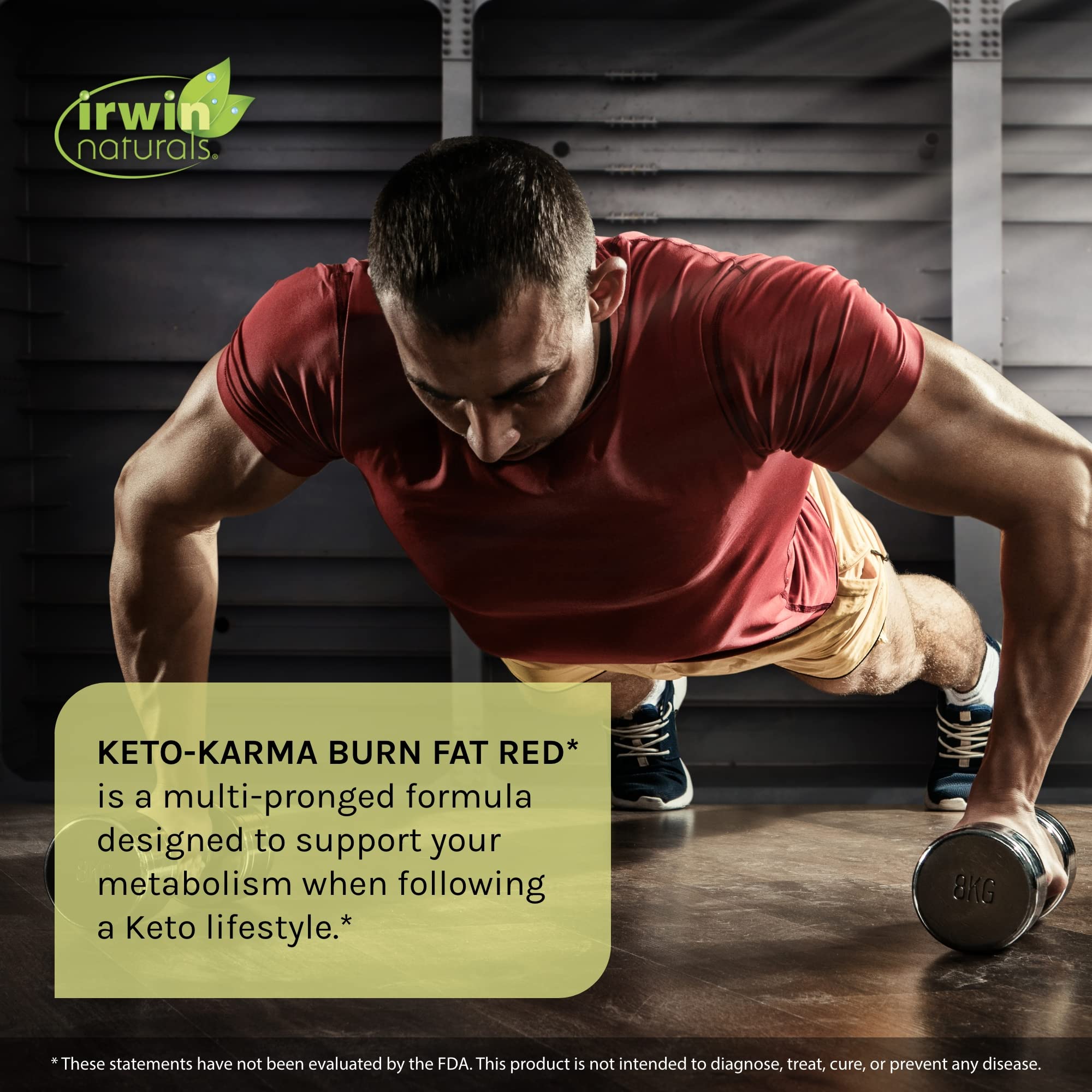 Irwin Naturals Keto-Karma Burn Fat Red cápsulas para consumo diario.