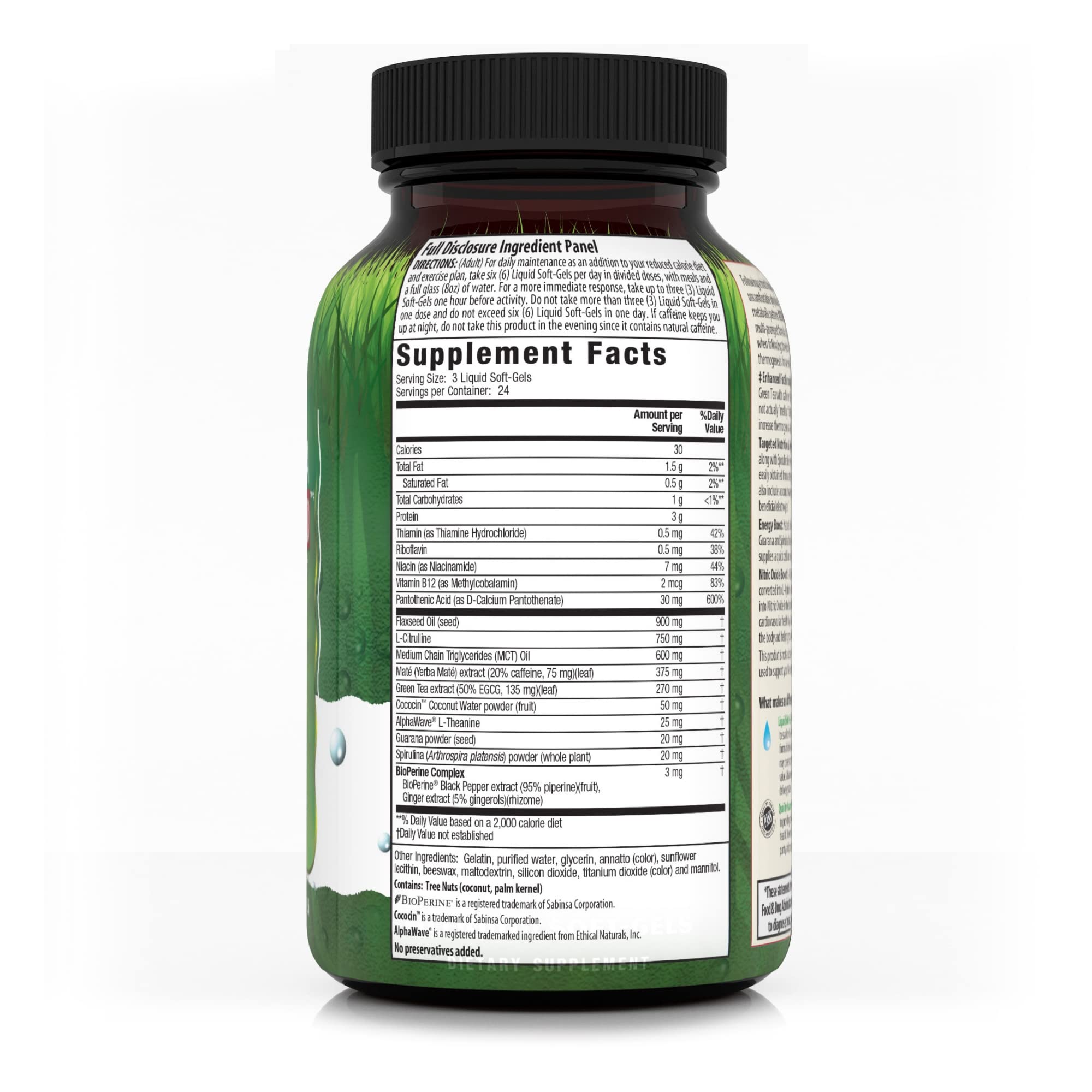 Irwin Naturals Keto-Karma Burn Fat Red tapa segura de la botella.