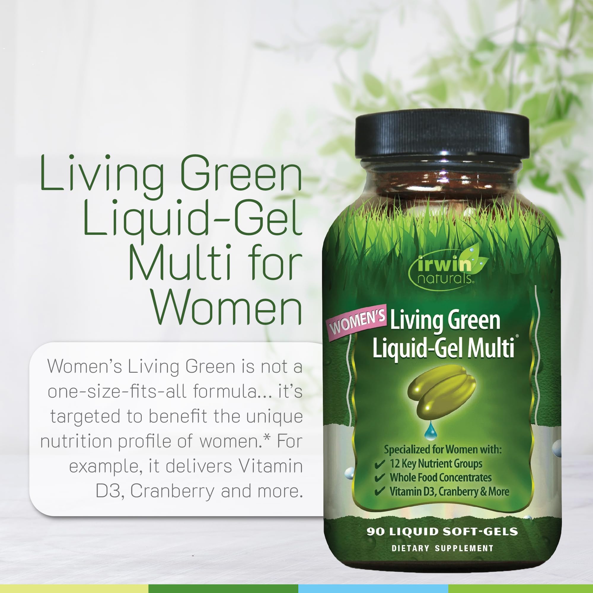 Irwin Naturals Living Green, ingredientes clave, apoyo a una nutrición diaria variada.