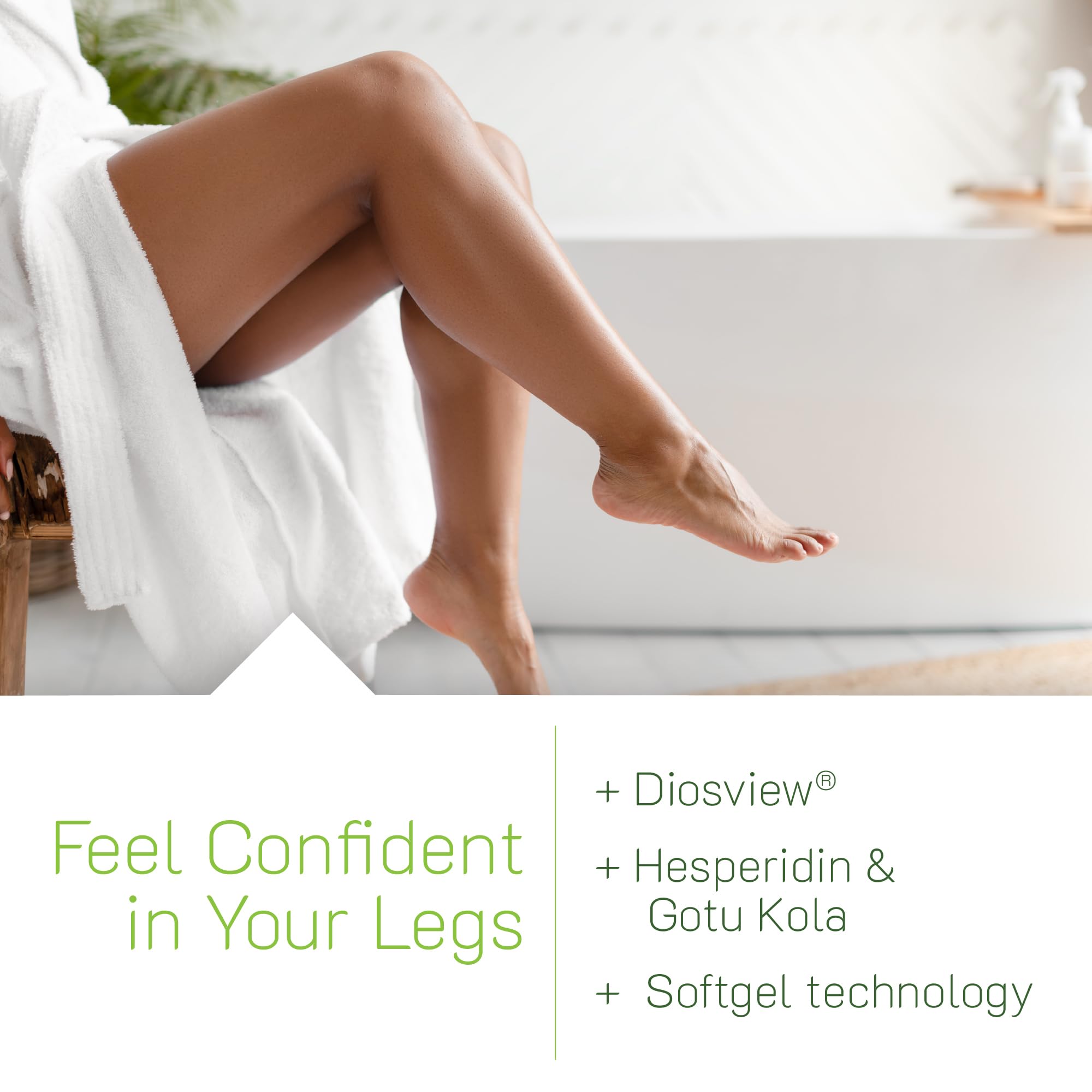 Ilustración de mejora de la circulación en piernas con Irwin Naturals Love My Legs.