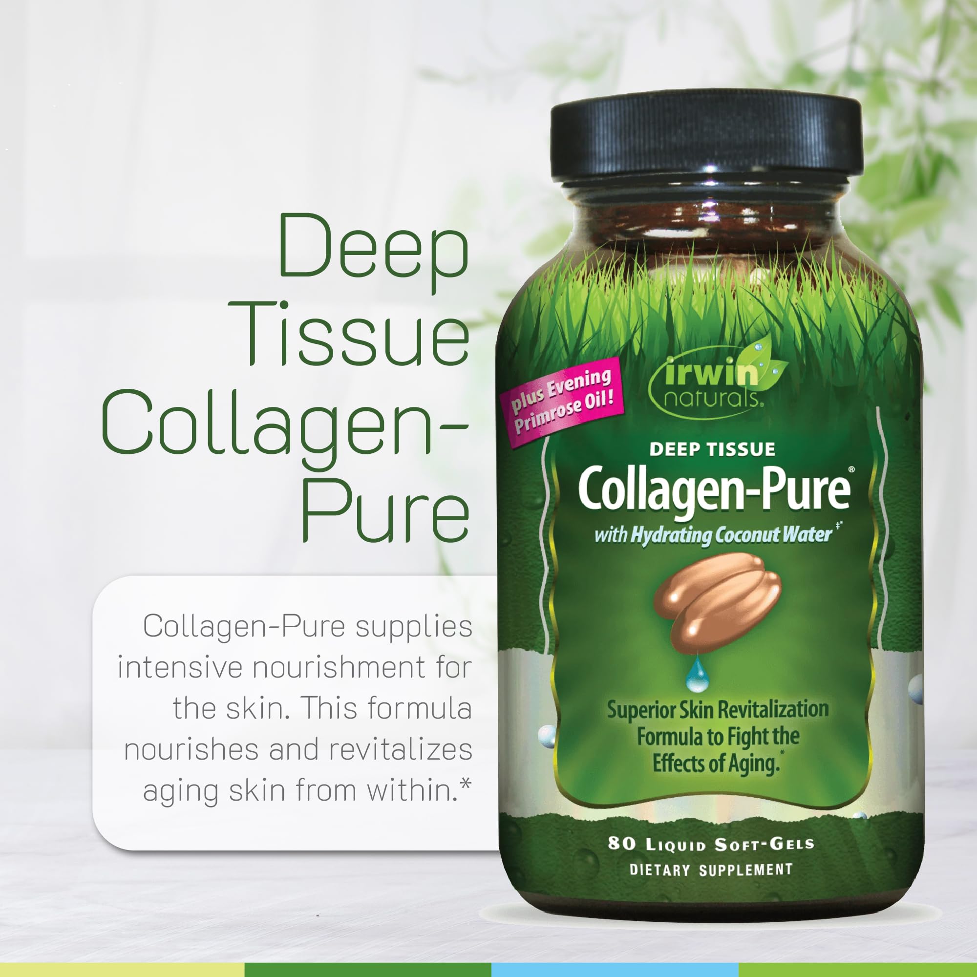 Irwin Naturals Malla de Colageno para piel firme y estructura dermal.