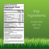 Cápsulas líquidas de Irwin Naturals Mega B-Complex, fáciles de tragar para uso diario.