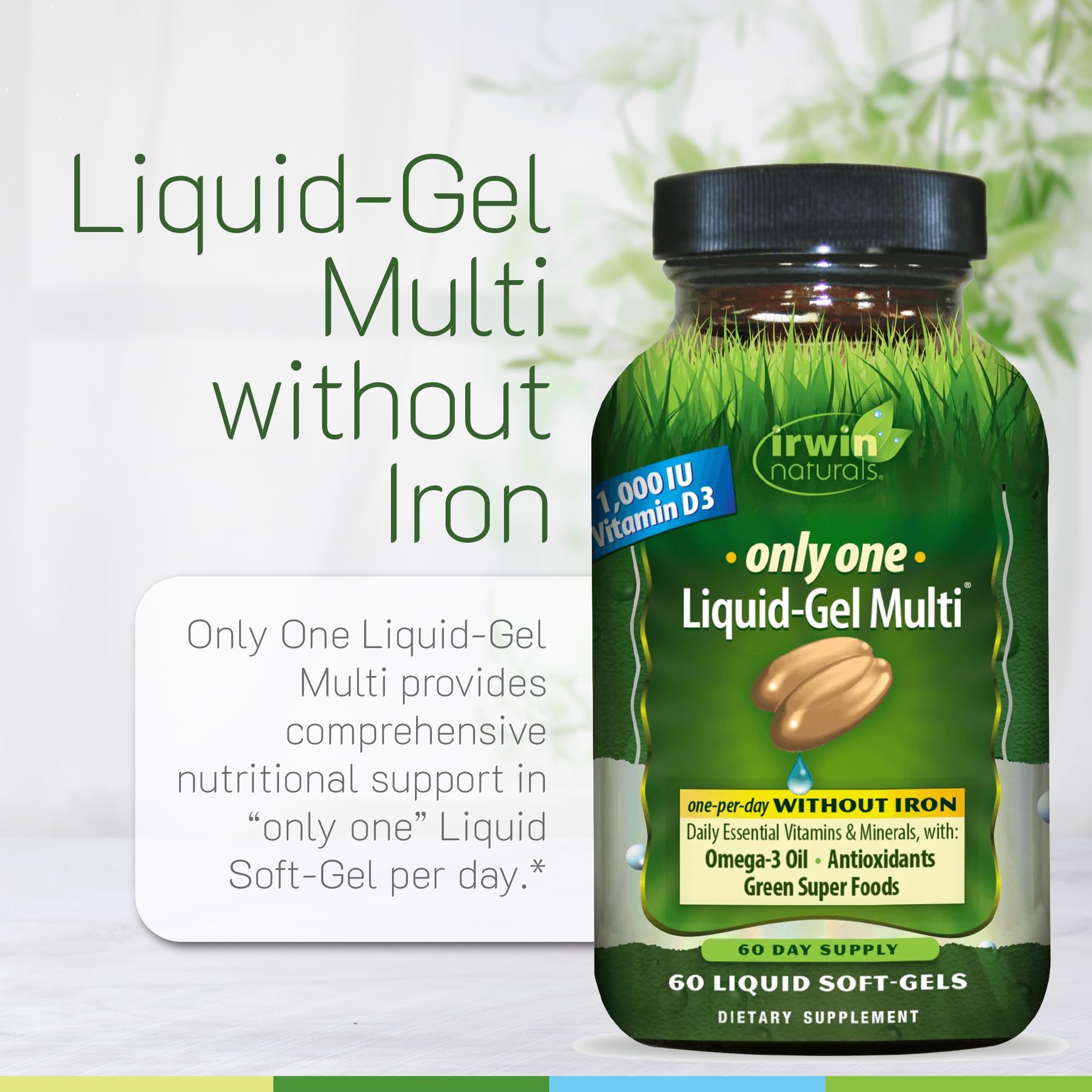 Irwin Naturals Solo Uno Gel Líquido Multi: mezcla de nutrientes para bienestar diario