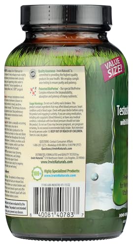 Paquete de Irwin Naturals Testosterona Up Rojo, caja de presentación