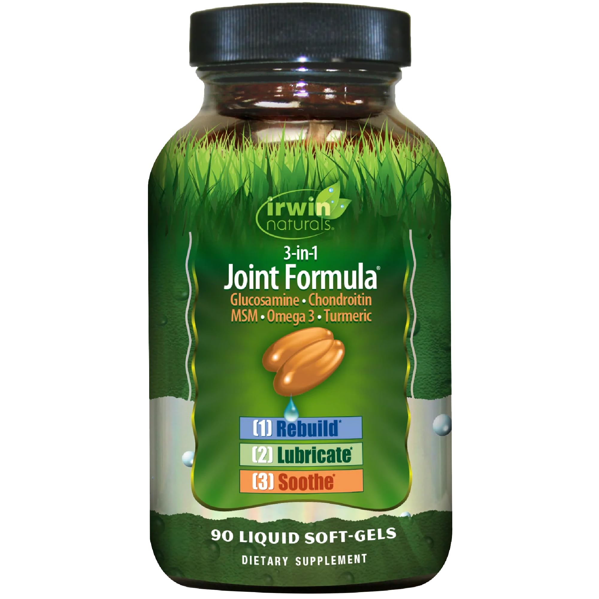 Irwin Naturals tres en uno articulaciones botella cápsulas gel suaves para movilidad diaria