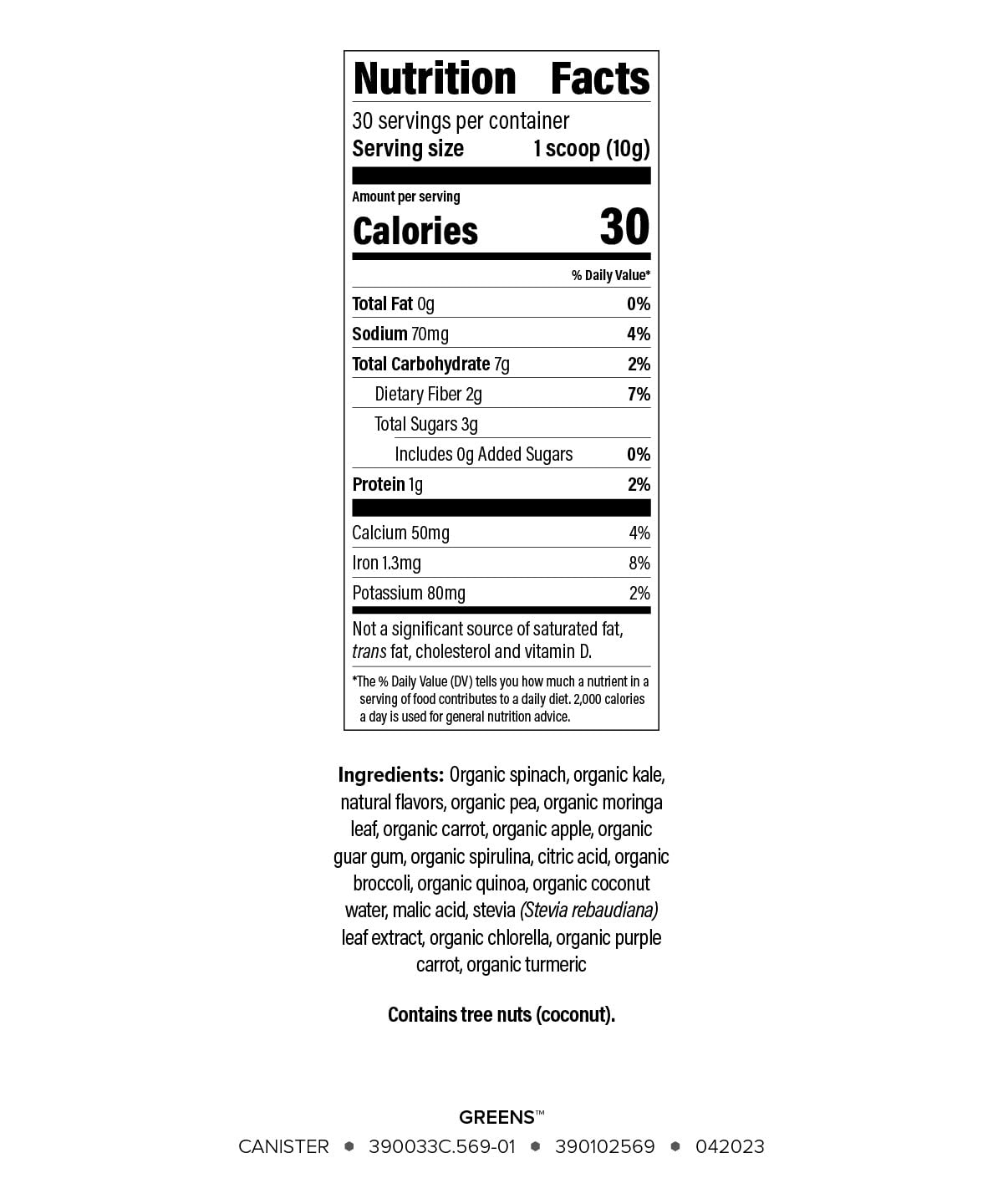 Isagenix Greens vaso-bebida-fruta, lista para un batido con sabor natural.
