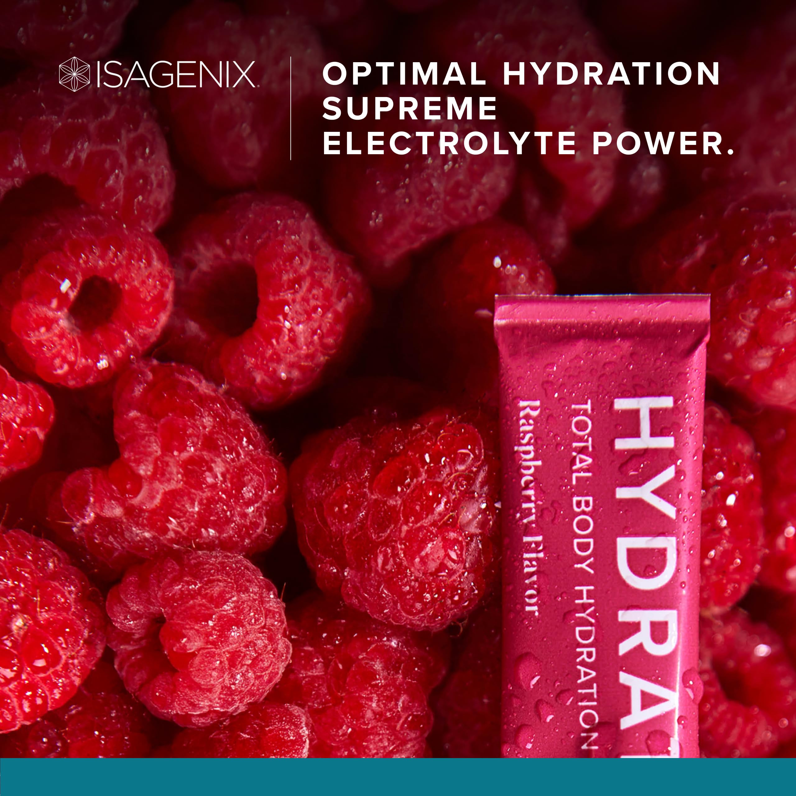 Isagenix Hydrate sabor frambuesa, bebida afrutada para entrenamiento