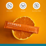 Isagenix Hydrate sobre sandía: sabor refrescante y electrolitos para el día.