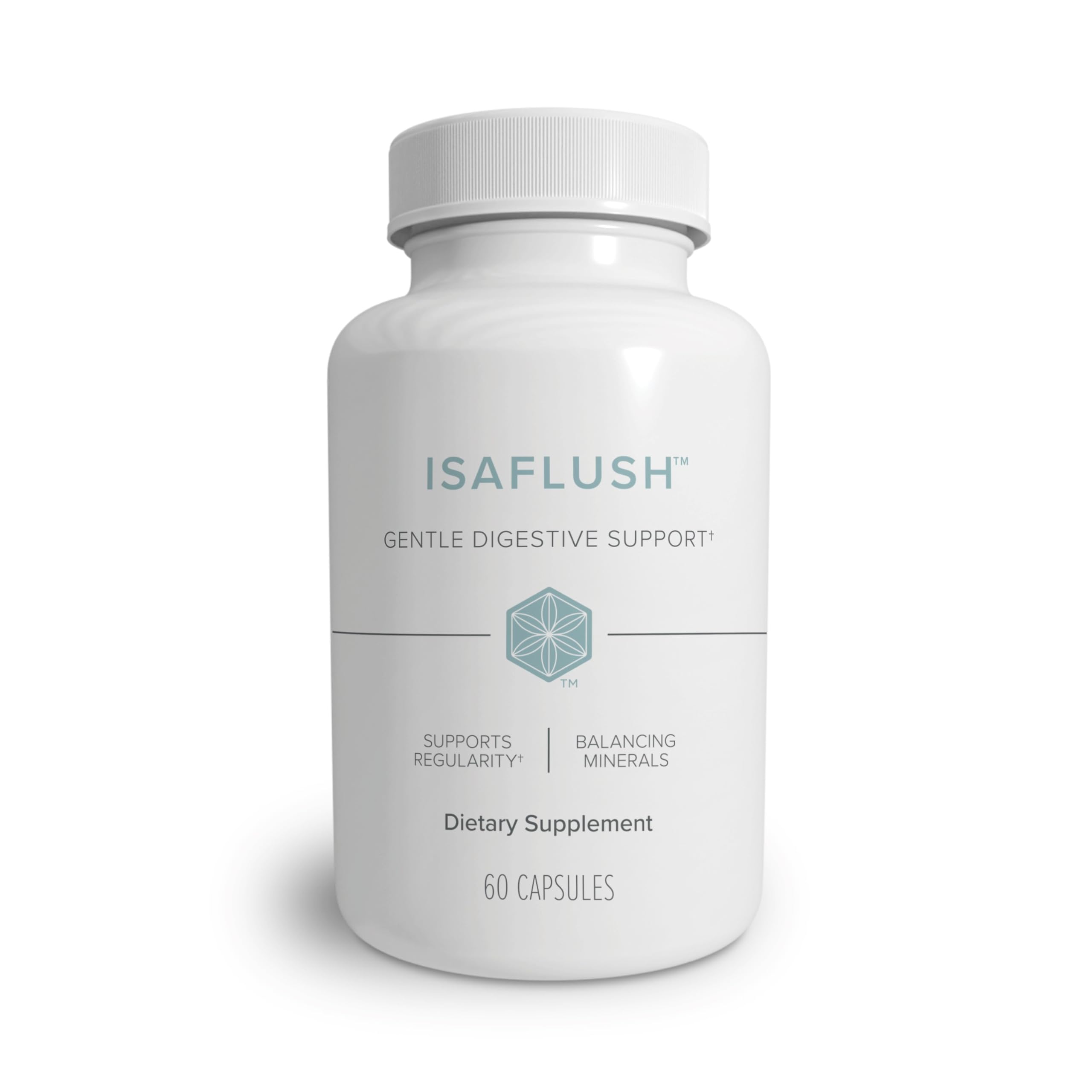 Isagenix IsaFlush en botella de cápsulas para uso diario y bienestar digestivo suave.