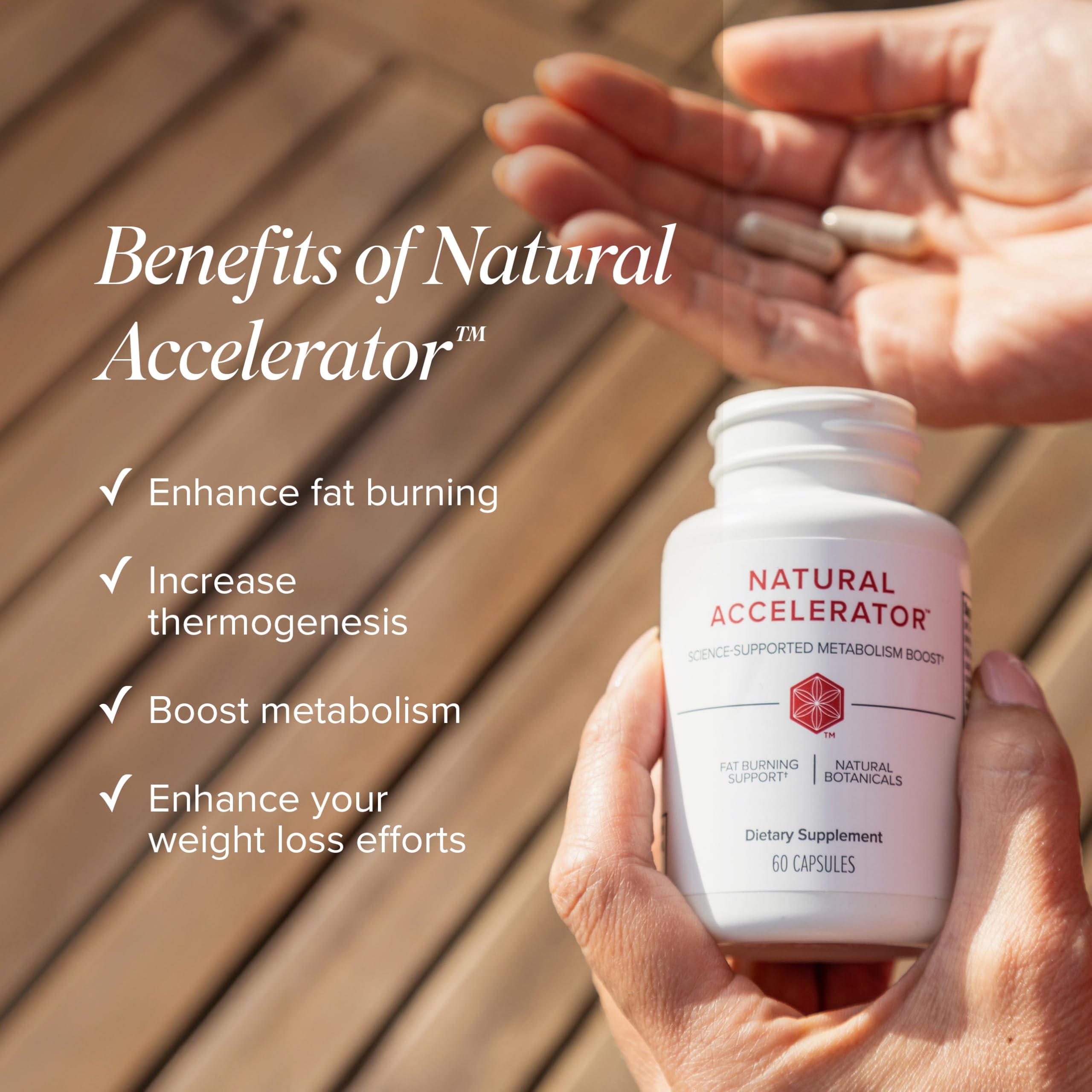 Isagenix Natural Accelerator muestra empaque con cítricos y cafeína natural