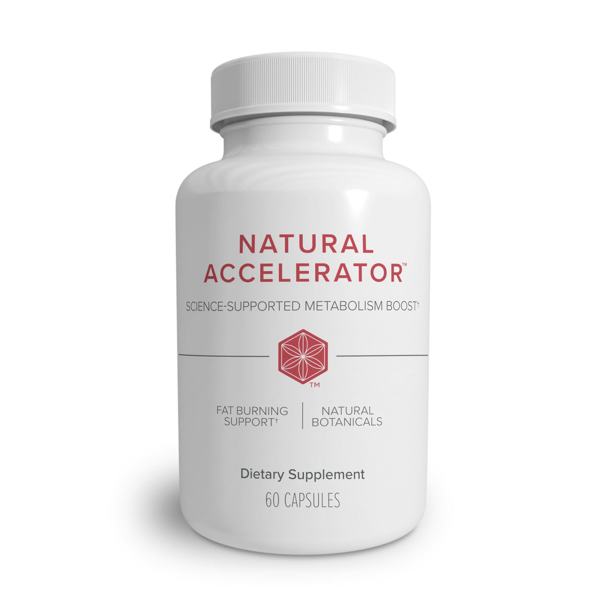 Isagenix Natural Accelerator en botella muestra la nueva mezcla para apoyar el metabolismo