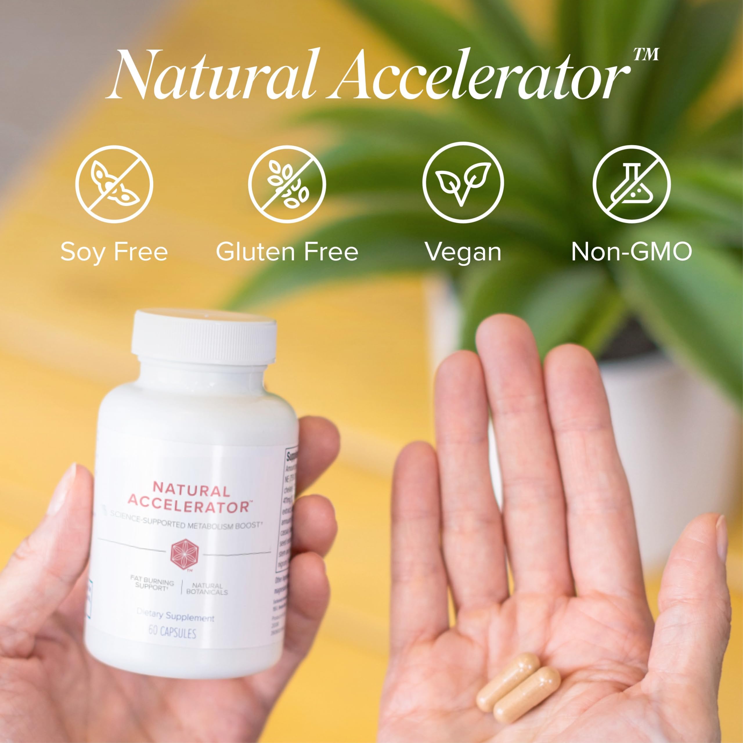 Isagenix Natural Accelerator etiqueta clara que resalta ingredientes naturales