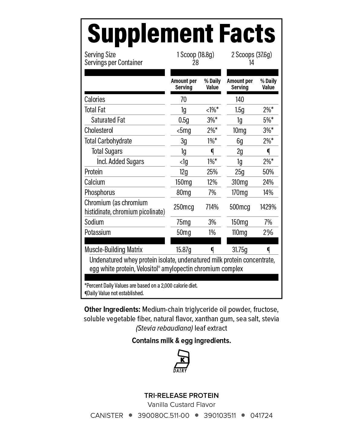 Isagenix Tri-Release Protein, porción de 25 g, fuente conveniente de aminoácidos.
