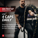 botella abierta de ISA-Test GF con cápsulas listas para entrenar