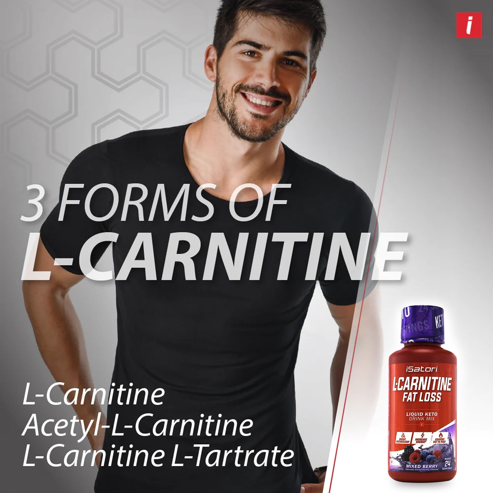 iSatori L-Carnitina 1500, sabor frutos rojos, sabor agradable para tus entrenamientos