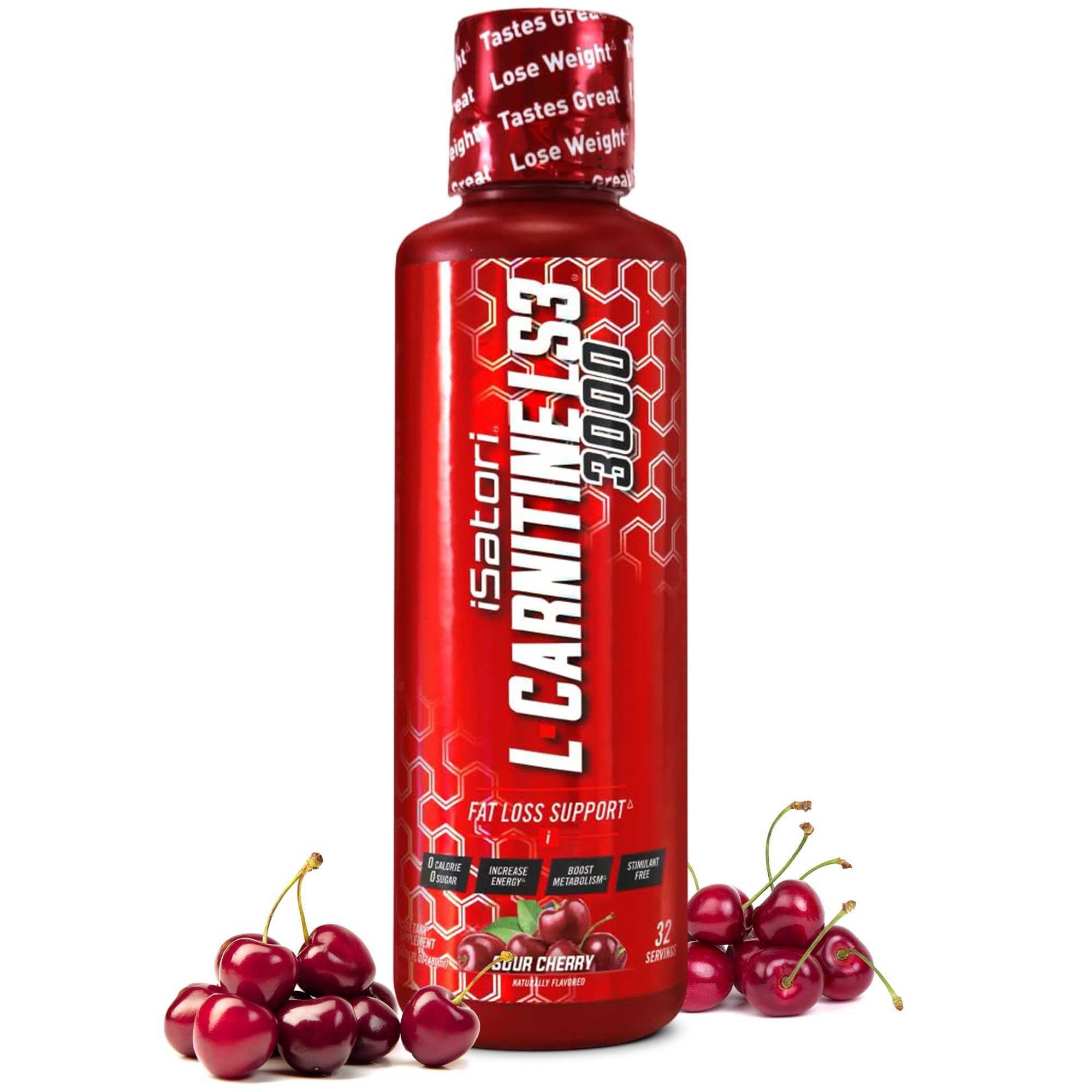 iSatori L-Carnitina LS3 botella vertido para energía sostenida durante el entrenamiento.