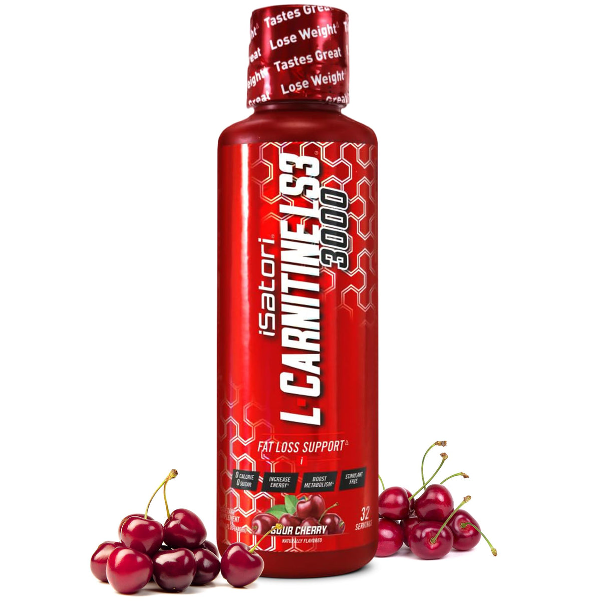 iSatori L-Carnitina LS3 botella vertido para energía sostenida durante el entrenamiento.