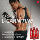 Medición con cuchara muestra 2000 mg de L-Carnitina para energía previa al entrenamiento.