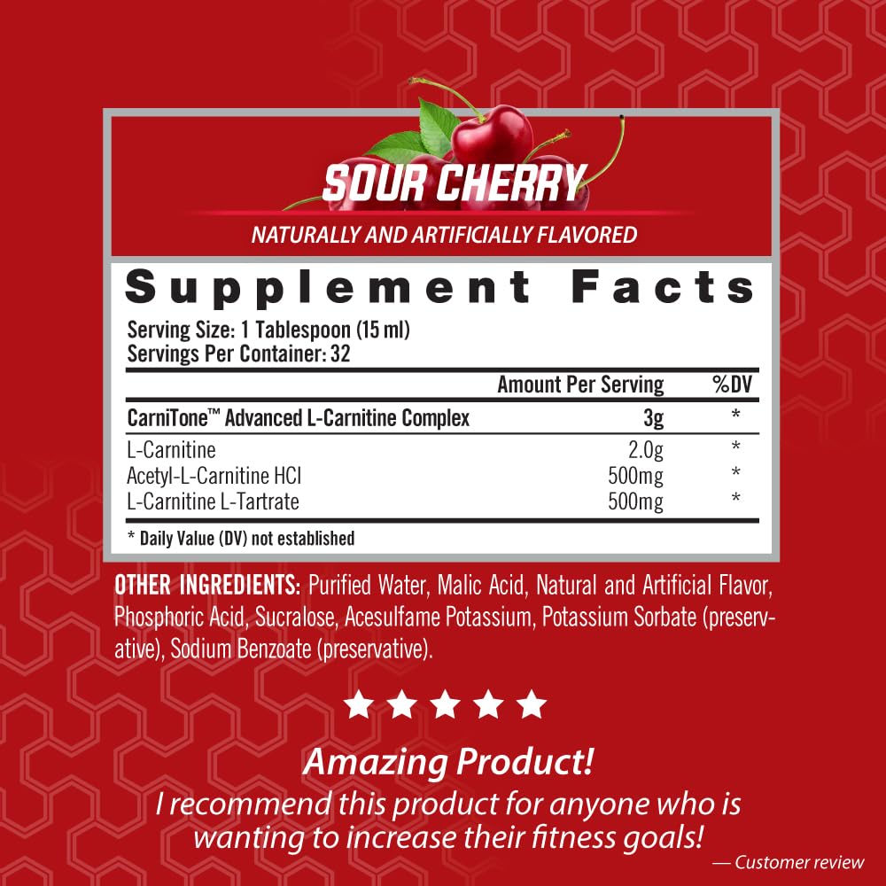 iSatori L-Carnitina LS3 sabor cereza ácida en primer plano para sabor y uso pre-entrenamiento.