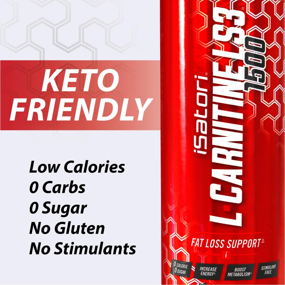 iSatori L-Carnitine LS3 1500, botella en mano, estilo de vida activo.