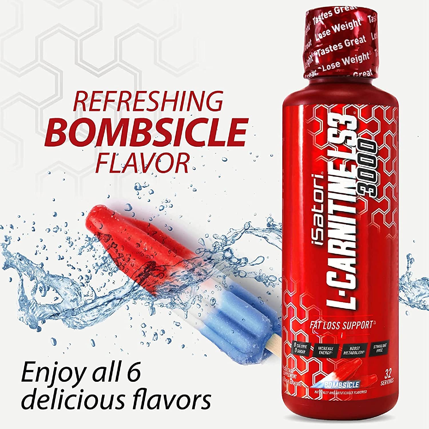 Isatori L-Carnitine LS3 3000 uso pre-entrenamiento sin estimulantes para energía sostenida.