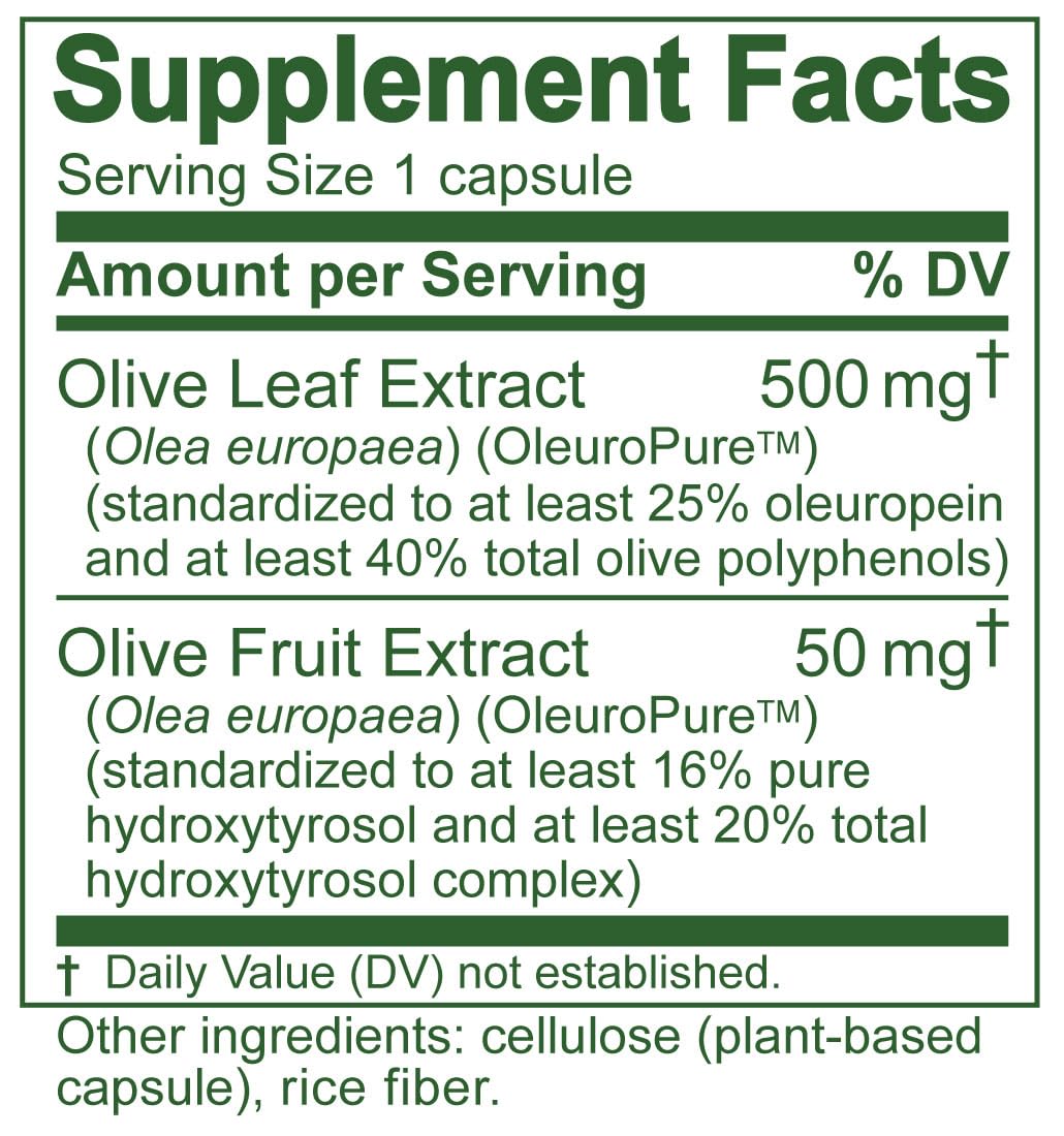 Island Nutrition polifenoles de olivo al 40% en cápsula, ingrediente clave