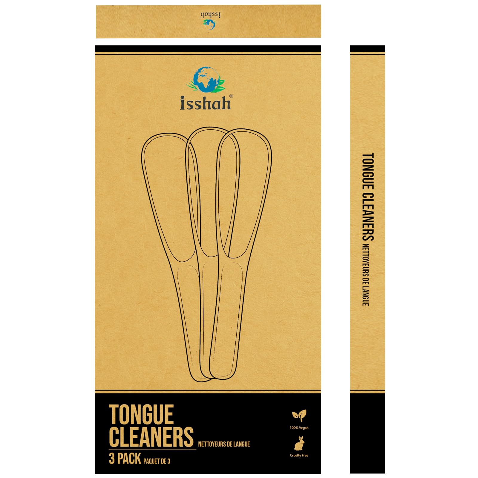 Isshah raspador de lengua en envase ecológico reutilizable.