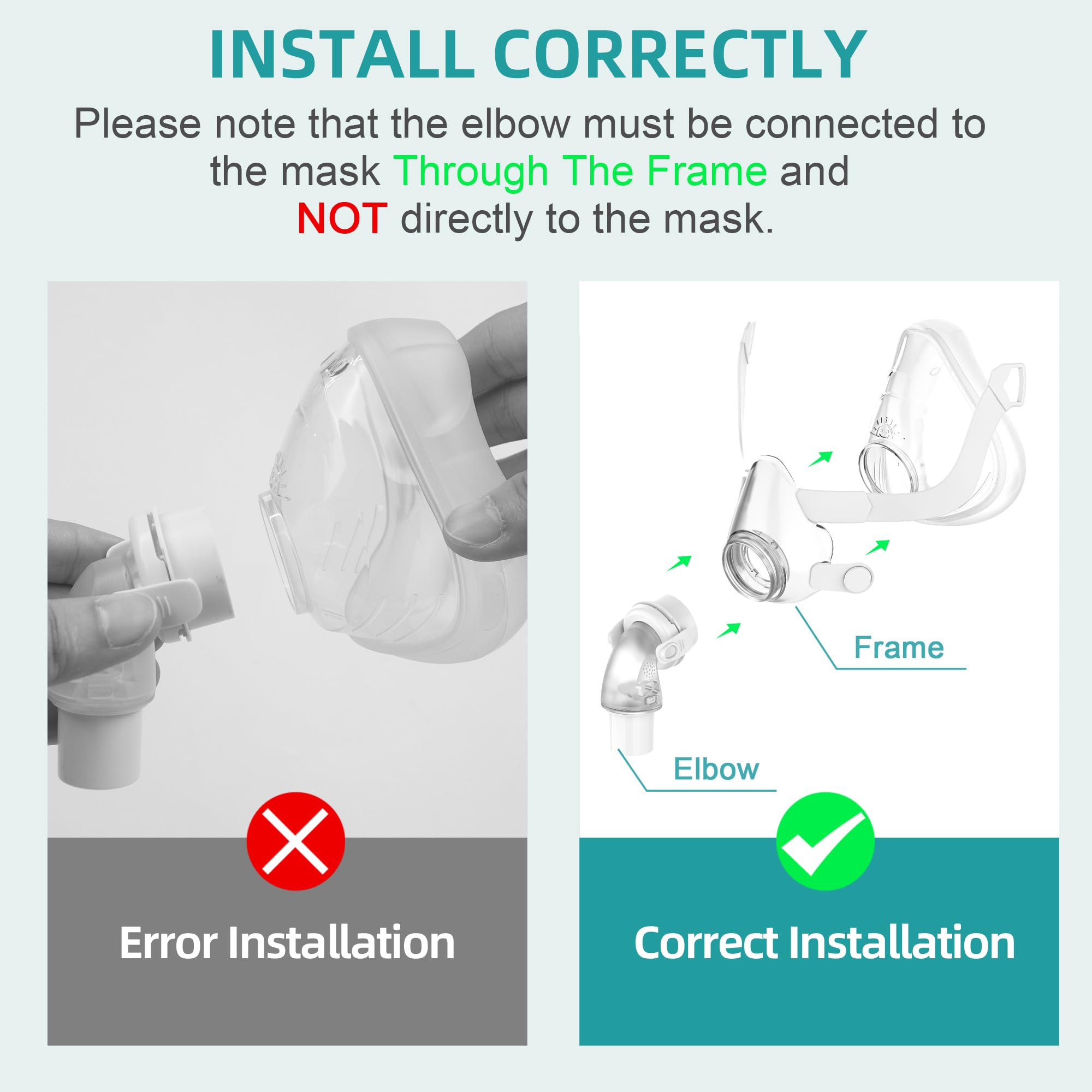 ItAll conector codo 22 mm para CPAP, experiencia silenciosa nocturna.