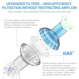 ItAll filtros CPAP resistencia-cero: flujo suave durante la terapia nocturna.
