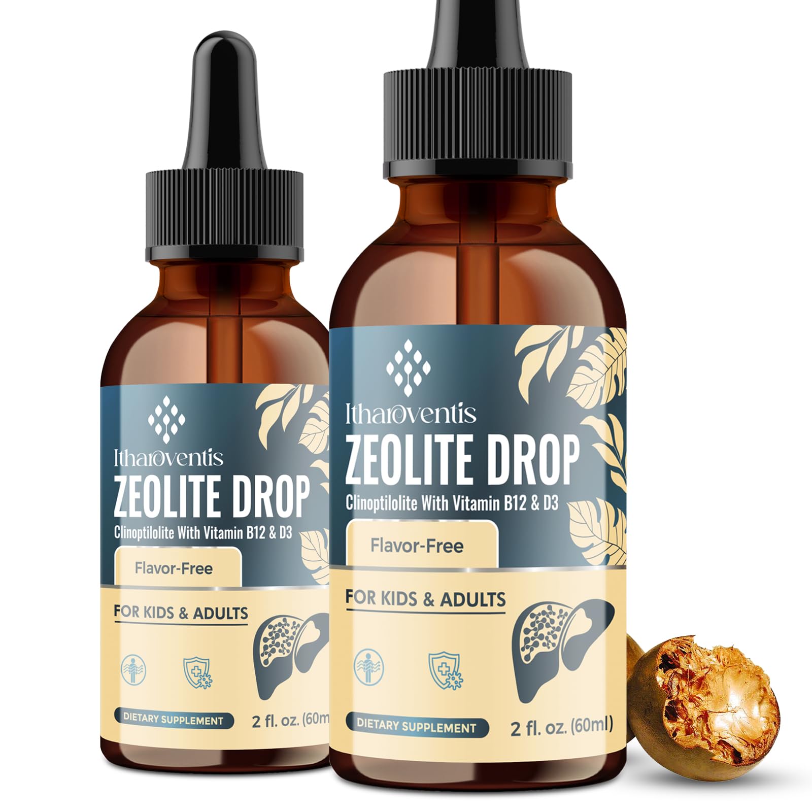 Gotas Itharoventis con zeolita-clinoptilolita para niños, apoyo digestivo suave.