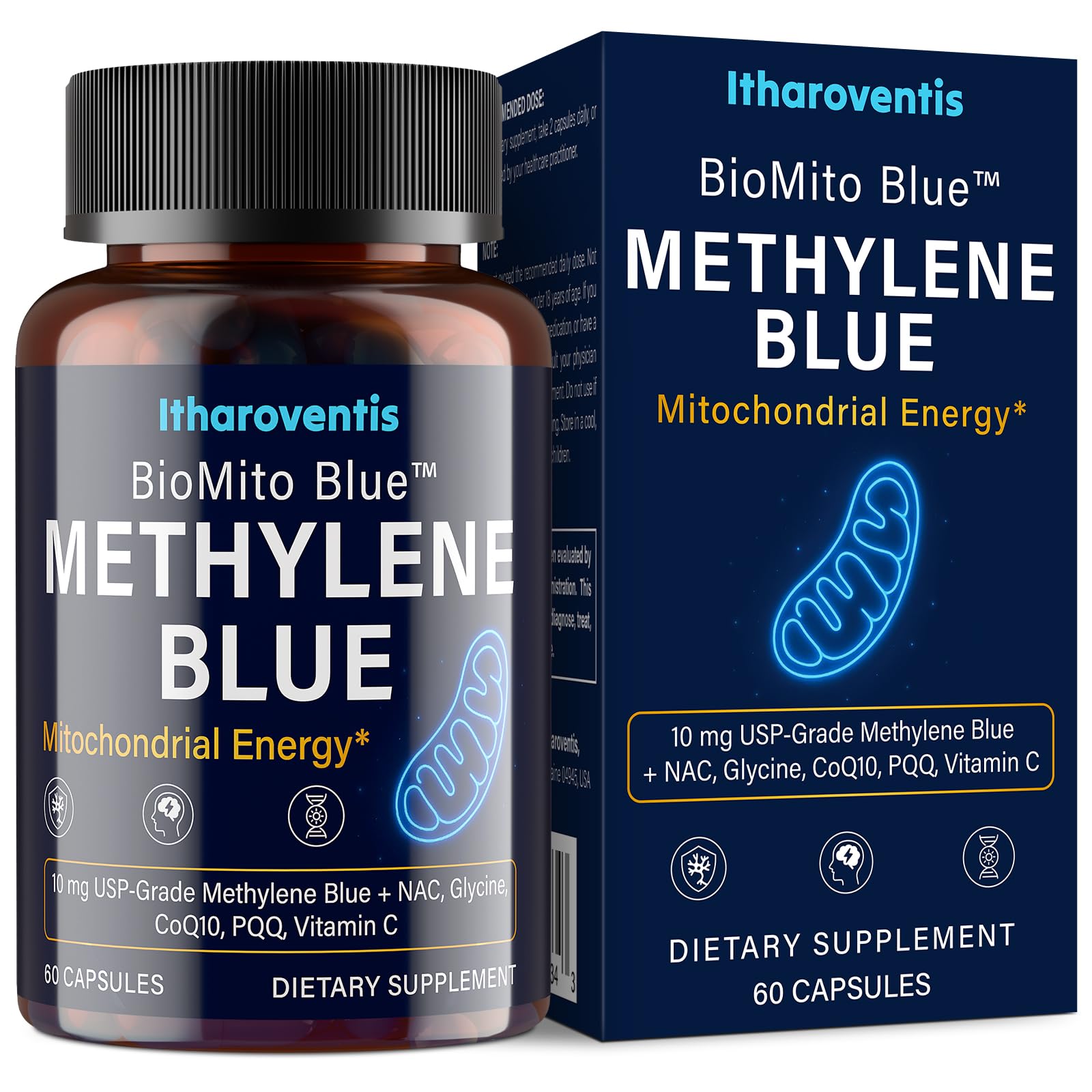Itharoventis Methylene Blue cápsulas: formato práctico para apoyar energía celular