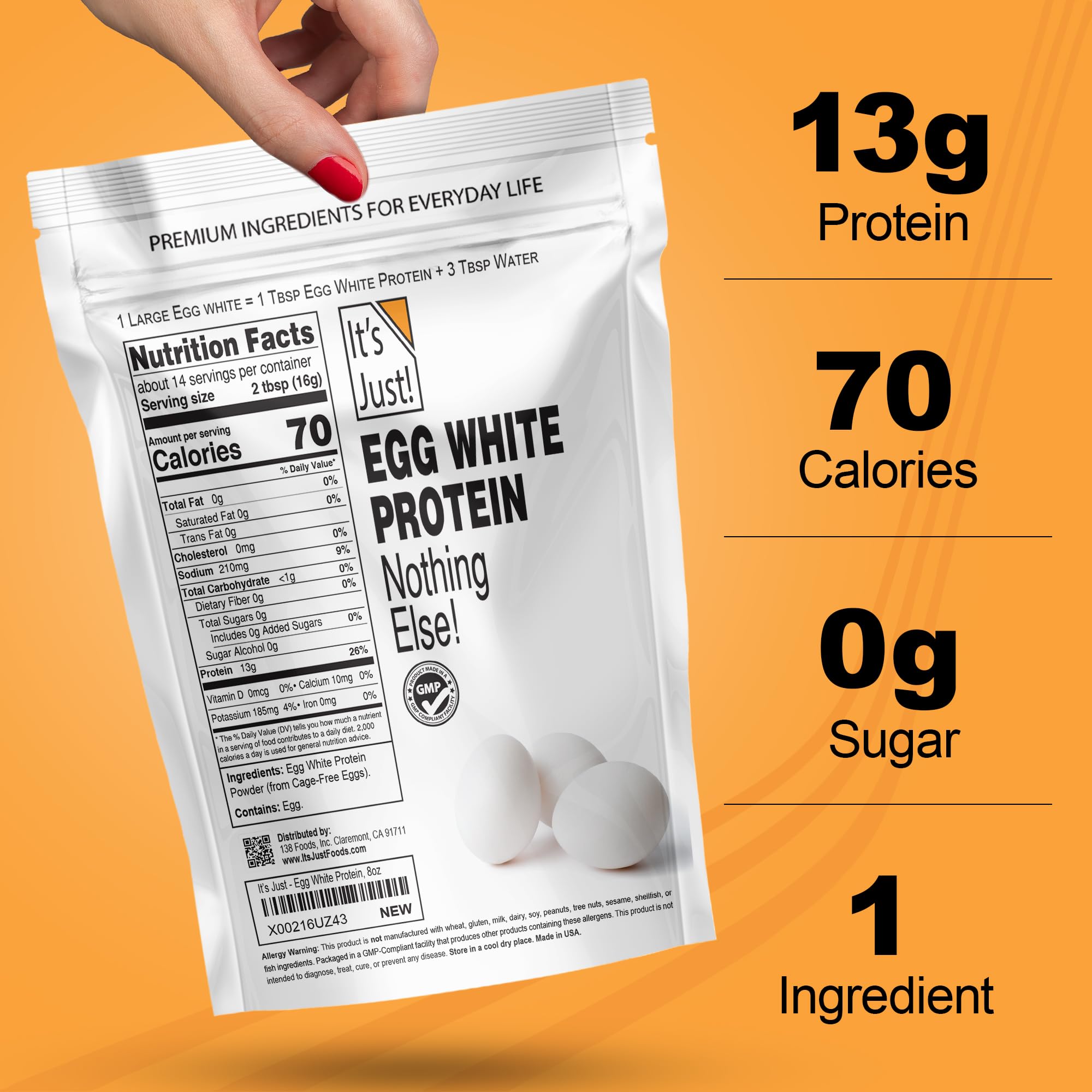 Its Just! Proteína de clara de huevo para batidos cremosos y neutros.