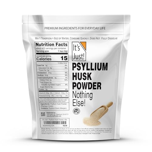 Its Just! polvo de cáscara de psyllium textura de gel al mezclar para horneado cetogénico