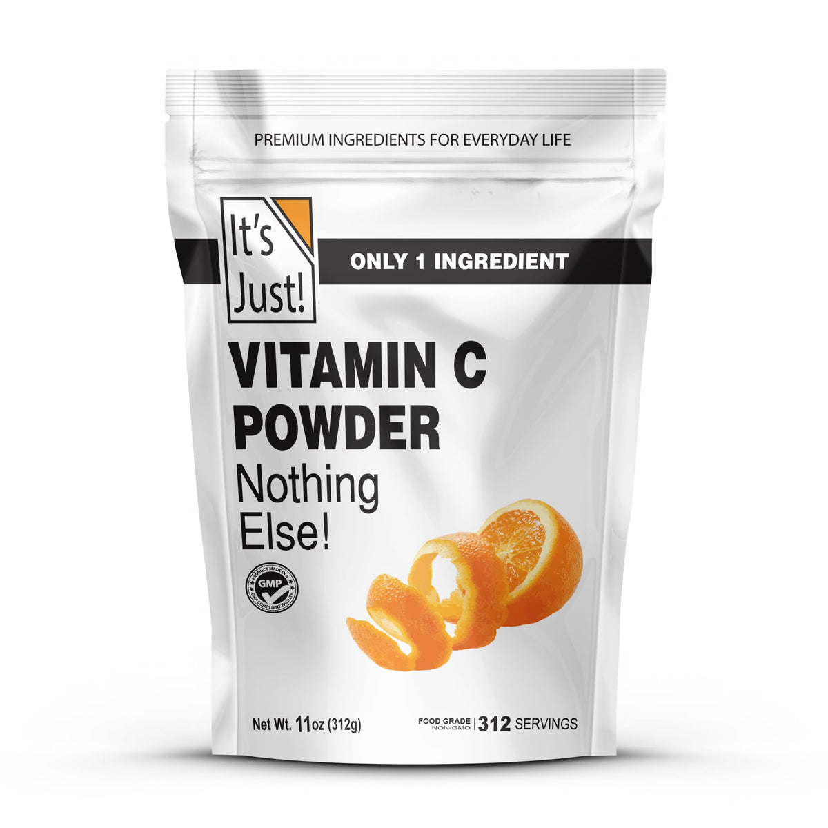 It's Just! Vitamina C en polvo, porción 1000 mg para uso diario y cosmética casera.