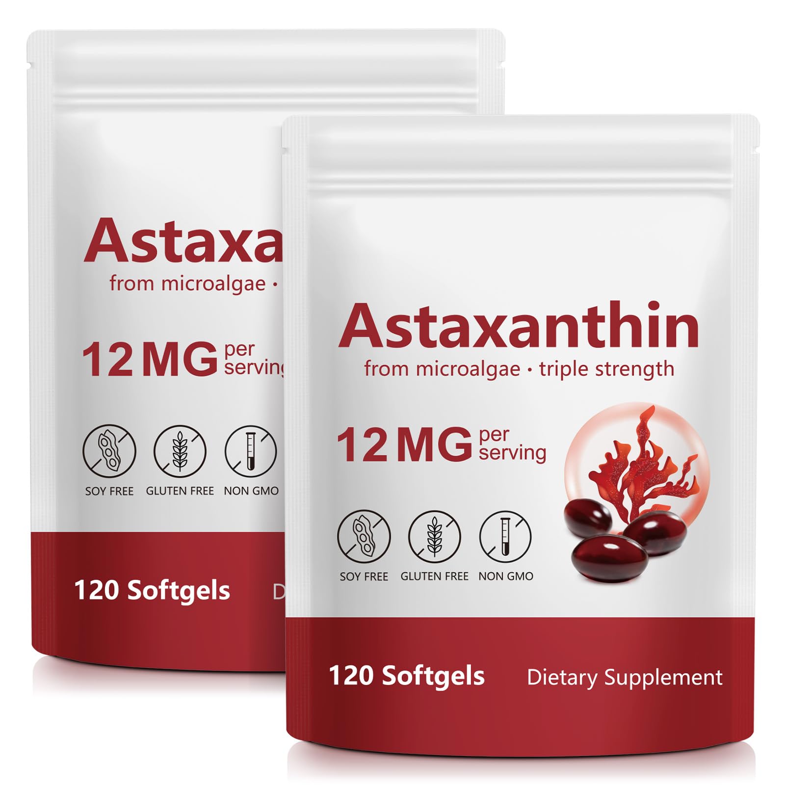 ITSDAWN Astaxantina 12 mg – botella doble para suministro prolongado y uso diario