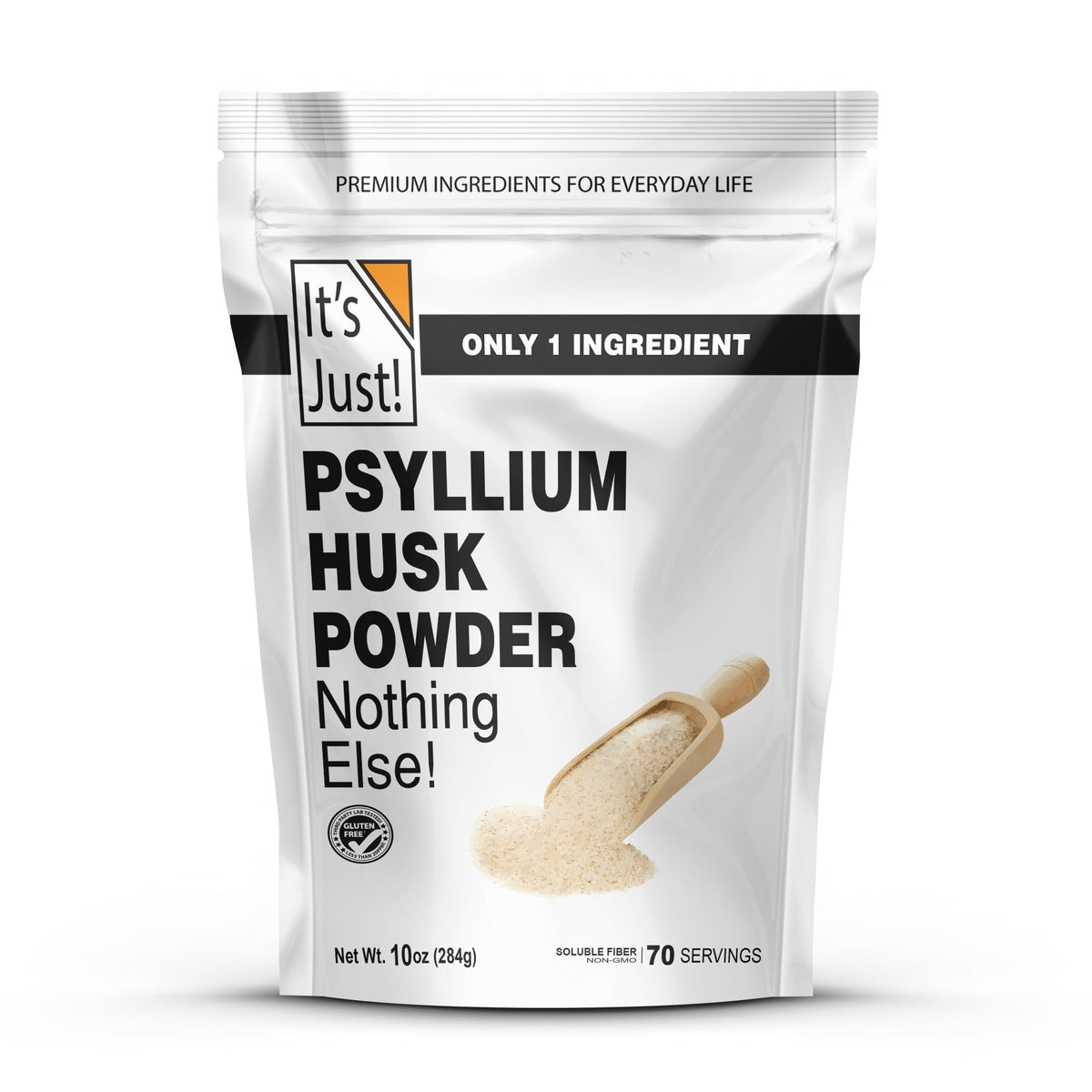 Its Just! Polvo psyllium en botella para uso diario en la cocina.