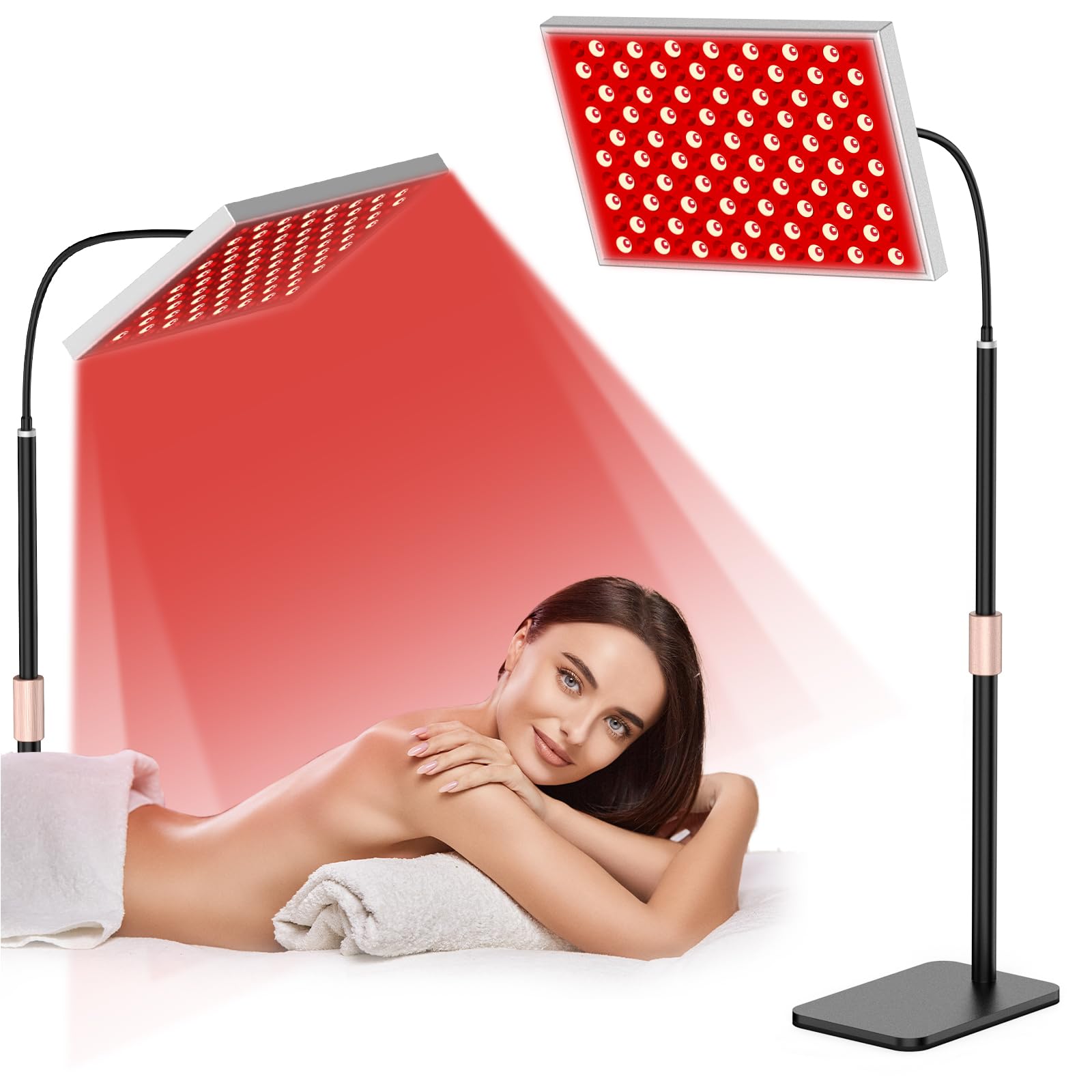 i-Venoya panel luz roja 660nm/850nm frente, uso en casa para terapia sin desplazamientos