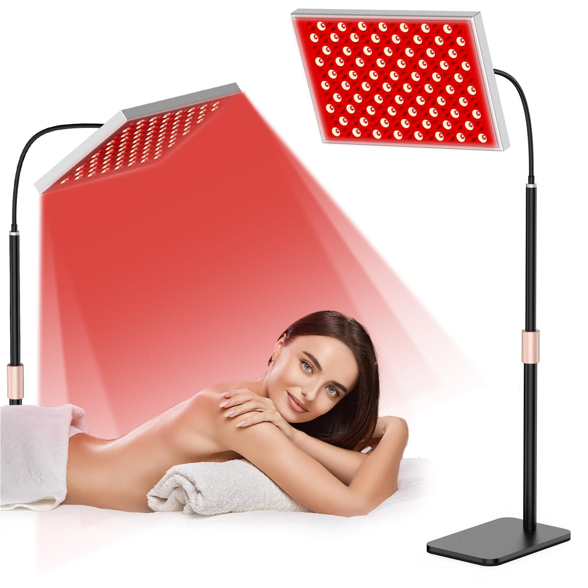 i-Venoya panel luz roja 660nm/850nm frente, uso en casa para terapia sin desplazamientos