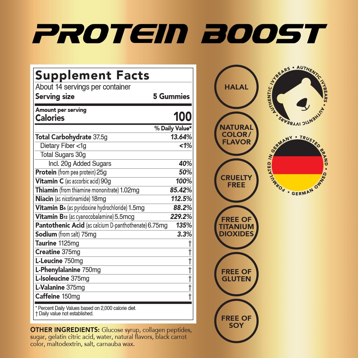 IvyBears Premium Protein Boost textura masticable y agradable para snack