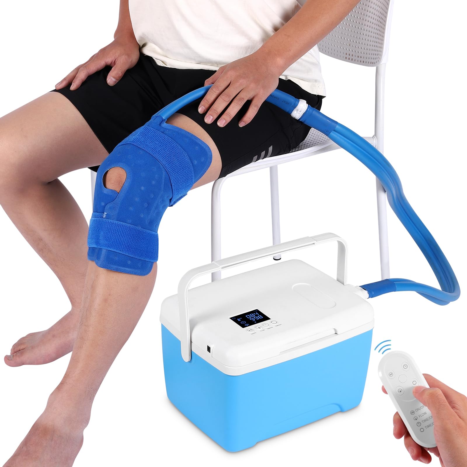 IzNR máquina de hielo para rodilla con control remoto para manejo cómodo y alivio localizado