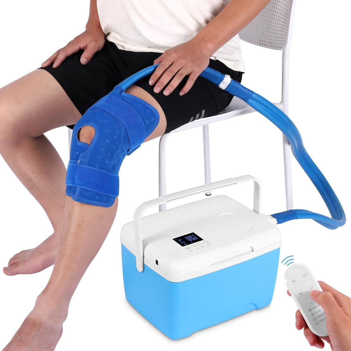 IzNR máquina de hielo para rodilla con control remoto para manejo cómodo y alivio localizado