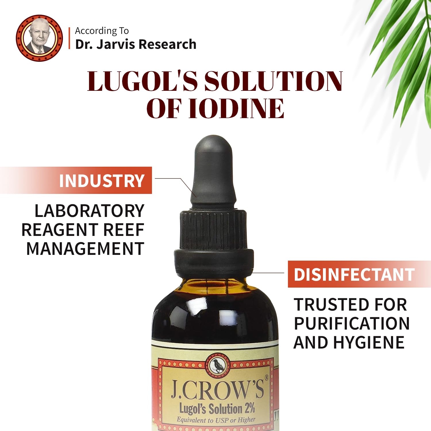 Lugol de J. CROW'S sin alcohol para uso diario.