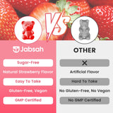 Gominolas veganas Jabsah Lisina, sin OGM y sabor fresa.