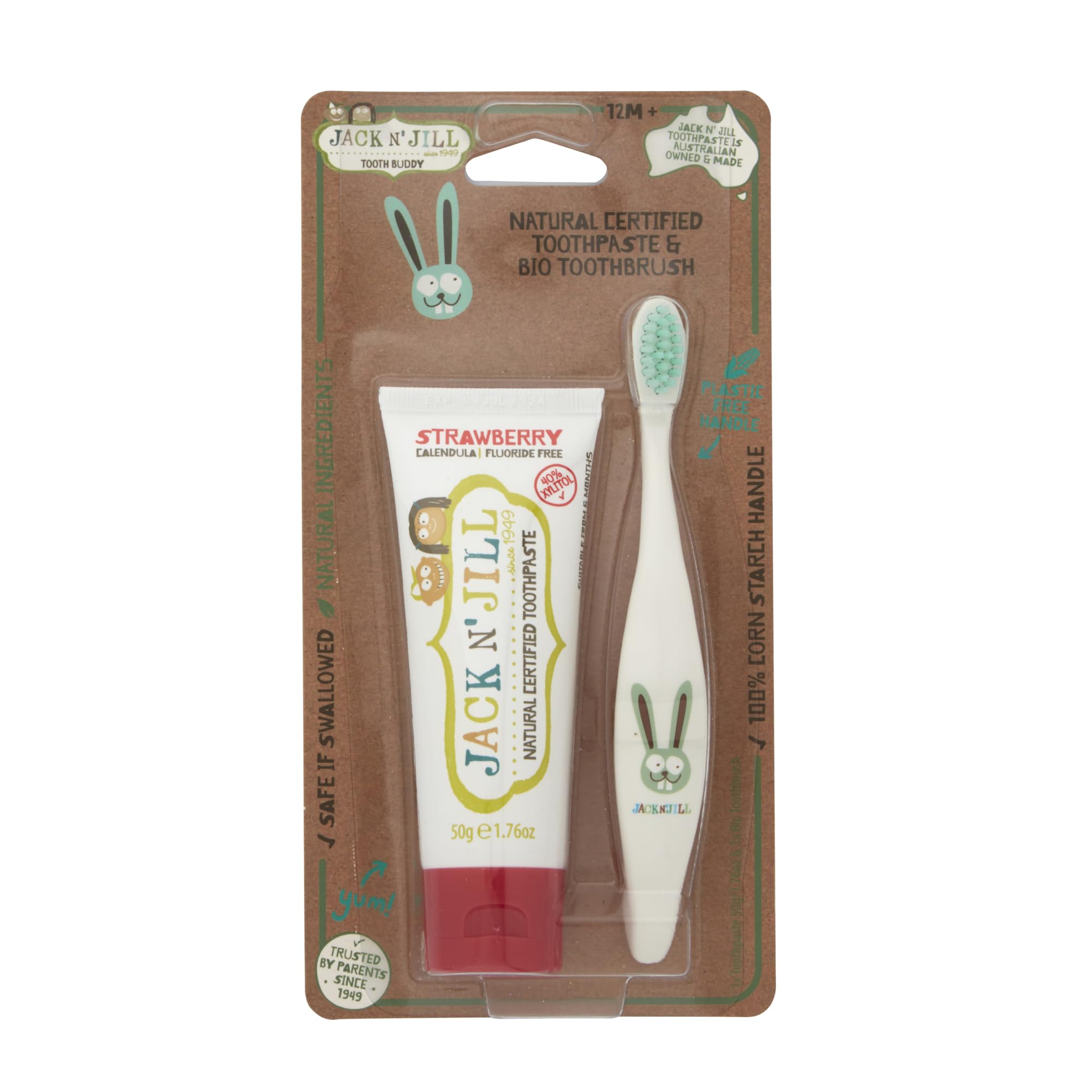 Cepillo Jack N' Jill para niños, suave y seguro para dientes en desarrollo.