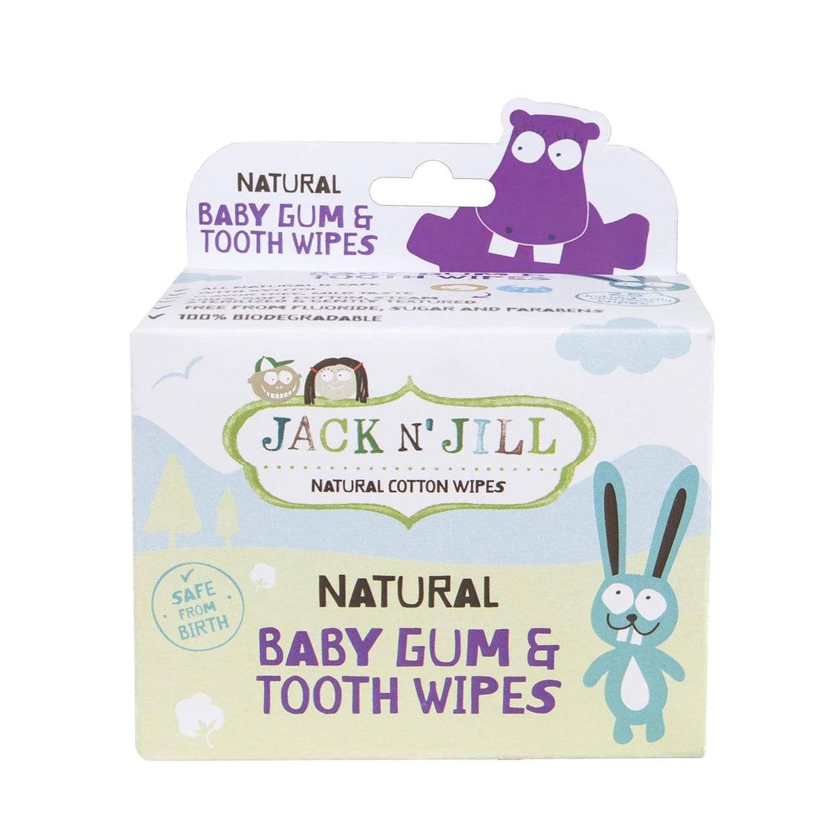 Jack N' Jill – paquete individual de toallitas para bebé, higiene bucal en cualquier ocasión