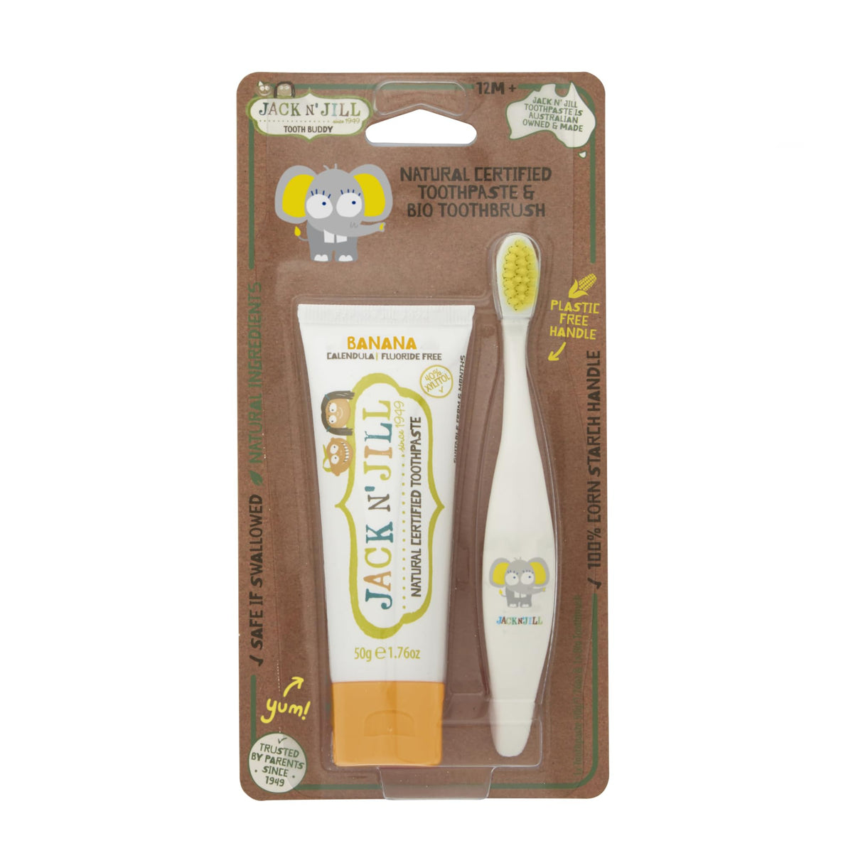 Pasta dental JACK N' JILL sabor banana natural para niños