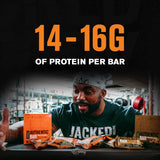 Proteína de suero aislada en la Jacked Factory Authentic Bar para recuperación y energía.