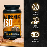 Jacked Factory ISO, envase 25 porciones, conveniente para mezcla rápida.