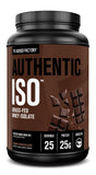 Jacked Factory Authentic ISO: envase de proteína para recuperación muscular posentrenamiento.